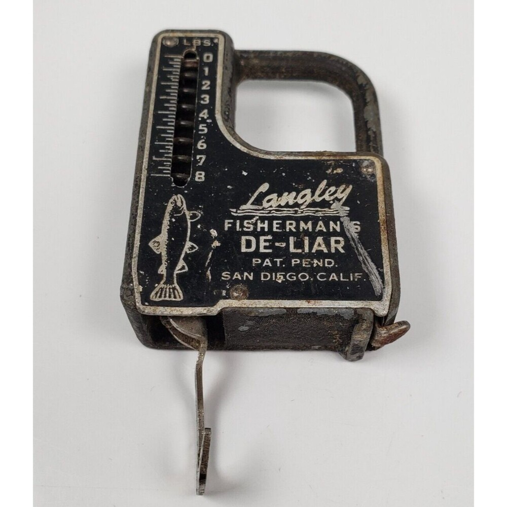 Vintage Langley Fisherman’s De-Liar Fish Scale and Tape Measure Model 208